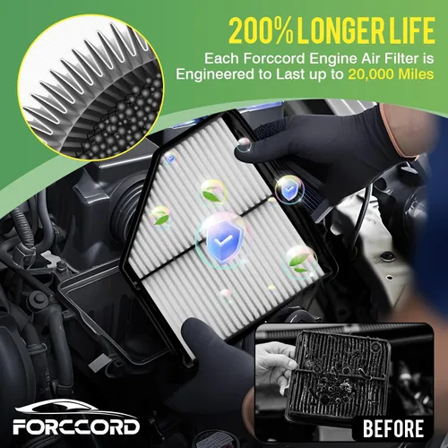 Miniatura 3 de Cabin & Engine Air Filter Fit for Honda CR-V CRV 2.4L 2015-2016 Activated Carbon Cabin Filter Replacement CF10134 17220-5LA-A00 Car Accessories
