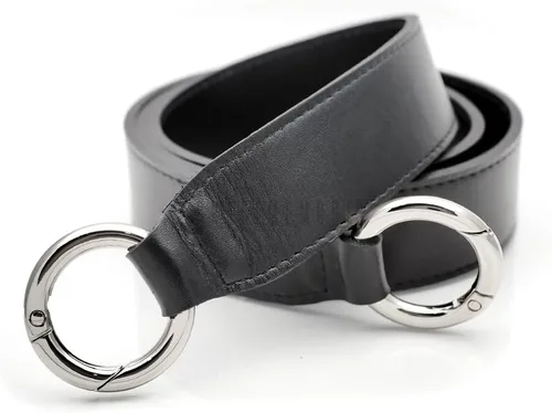 Miniatura 6 de CRAFTMEMORE 41 "bolso manija reemplazo cuero genuino bolso correa para hombro bolso bolso maletín GL019, Tira negra