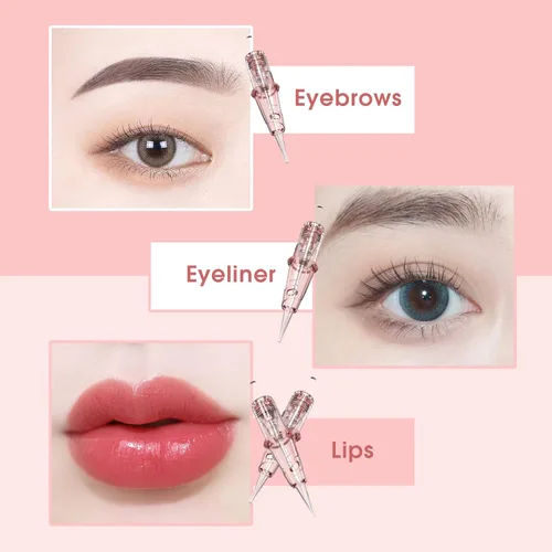 Miniatura 3 de INKin SMP - Agujas de tatuaje de cartucho profesional 5RS redondas, 0.010 in, agujas de microblading de maquillaje permanente con membrana