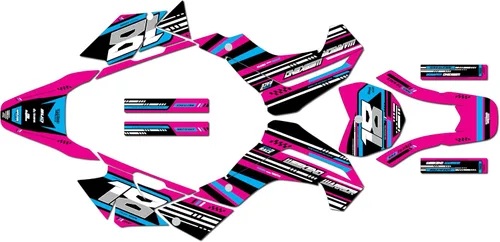 Miniatura 10 de Kit de gráficos para Kawasaki KLX140R (2019-2023) Warrior Series Blue 09 Mil - Adhesivos para motocicleta Dirt Pit Bike Motocicleta, accesorios