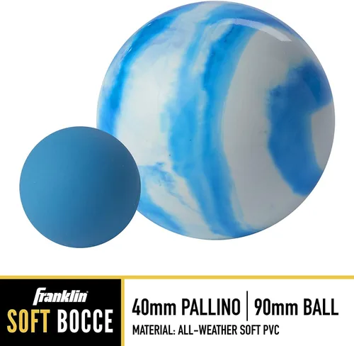 Miniatura 3 de Franklin Sports Juego de bolas de petanca — 8 bolas de petanca para todo tipo de clima y 1 pallino — Juego de playa, patio, césped o fiesta al aire