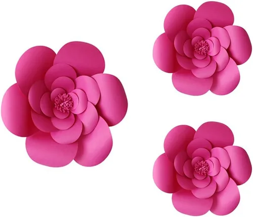 Miniatura 14 de N/C 3 piezas de flores de papel para fiesta, flores de papel para fondo de boda, decoración DIY hecha a mano para fondo de boda, decoración de pared
