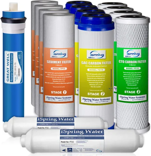 Miniatura 5 de iSpring RCC7, certificado NSF, alta capacidad debajo del fregadero 5 etapas y F15-75 2 años de repuesto de cartucho de filtro de suministro