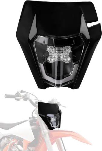 JFG RACING - Kit de faro delantero LED universal para la mayoría de motocicletas, motocross, enduros, minimotos, supermotos CR CRF XR YZ YZF XC XCF