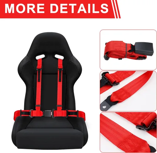 Miniatura 6 de Yakitoko - Juego de arnés de seguridad universal de 4 puntos, 5 cm, para Go Kart, UTV, ATV, rojo para carreras