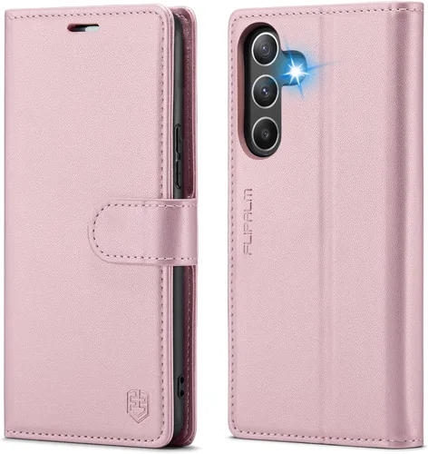 Miniatura 10 de FLIPALM Funda tipo cartera para Samsung Galaxy A54, con bloqueo RFID, soporte para tarjetas de crédito, de piel sintética, función atril, funda Negro