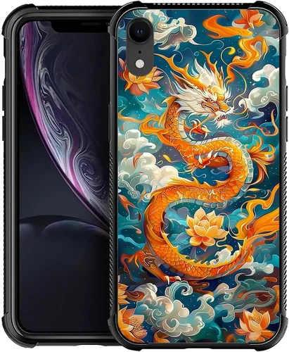 Miniatura 202 de CARLOCA Funda para iPhone XR, diseño de jirafa de cristal, ultra protección, a prueba de golpes, silicona suave TPU antideslizante para iPhone XR