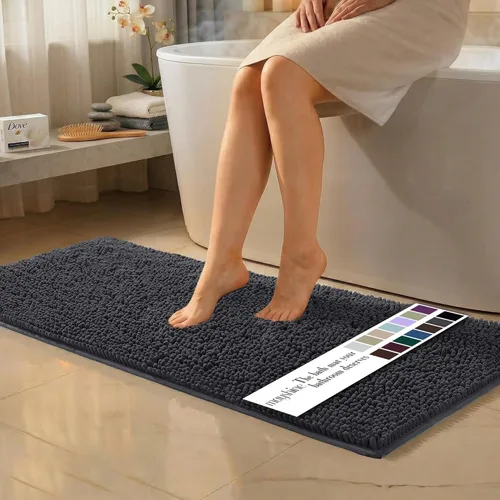 Miniatura 53 de MAYSHINE Alfombra de Baño de Chenilla Afelpada Extra Suave, Súper Absorbente, Alfombra de Baño Antideslizante Microfibra Esponjosa