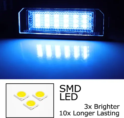 Miniatura 2 de iJDMTOY OEM-Fit Kit de luces LED completas para placa de matrícula en color azul hielo para Volkswagen Golf GTi, CC, Rabbit, Eos, Beetle; Compatible