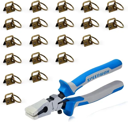 Miniatura 13 de SPEEDWOX Juego de 20 piezas de accesorios para llaves de oro rosa de 0.8 pulgadas, alicates de vidrio de 8 pulgadas con puntas de goma