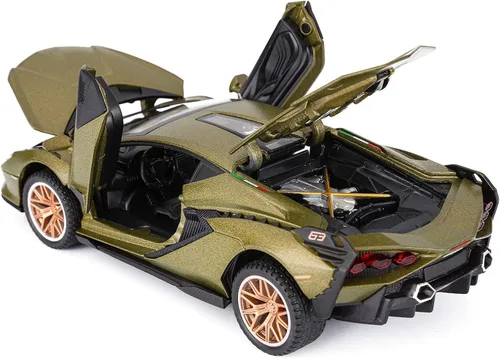Miniatura 2 de SASBSC Coches de juguete Lamb para niños Sian Modelo de coche de metal fundido a presión con luz y sonido Fkp3 Coche de juguete tirando hacia atrás