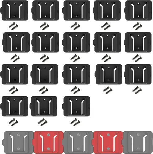Miniatura 6 de Soporte de Batería para Batería Milwaukee 18 18V (Sin Batería), Paquete de 5 Soportes de Batería de Pared para Almacenamiento en Pared, Furgoneta
