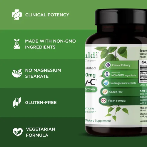 Miniatura 4 de Emerald Labs PureWay C 500 mg + ácido lipoico R-alfa – Apoya la respuesta saludable del sistema inmunológico y el apoyo óptimo de la función