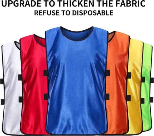 Miniatura 5 de Scrimmage - Chaleco de entrenamiento de equipo deportivo con pinnies reversibles numerados para equipo de fútbol para niños, jóvenes y adultos