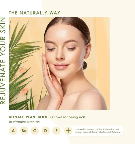 Miniatura 5 de Konjac - Esponja facial para limpieza Vegano + sin microplásticos 100% natural a base de plantas No tóxico Biodegradable sostenible