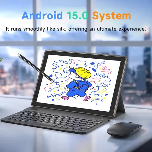 Miniatura 3 de IWEGGO Tablet Android 15, 10 pulgadas 18 GB RAM+128 GB ROM/2TB tableta expandible, procesador de cuatro núcleos de 2.0 GHz, pantalla táctil HD 1280