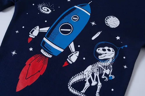 Miniatura 3 de Dolphin&Fish Pijamas de algodón para niños, conjunto de pantalones cortos de verano para niños, ropa de dormir