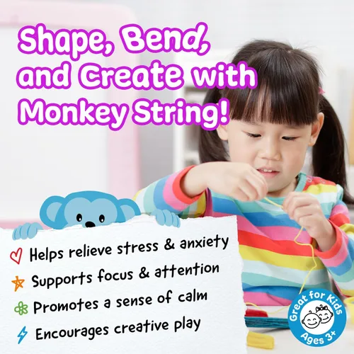 Miniatura 3 de Paquete de 500 piezas de Monkey String (paquete gigante), juguete de hilo de cera