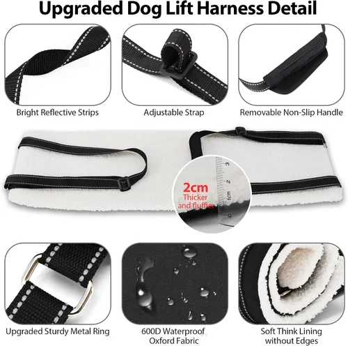 Miniatura 3 de AIITLE Eslingas mejoradas para perros pequeños – Arnés de soporte para patas traseras y cadera, ayuda de elevación de rehabilitación súper suave