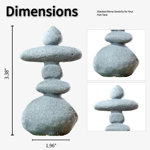 Miniatura 3 de Mini decoración de piedra zen apilada de 5 piedras, estatuas de rocas hechas a mano, decoración de jardín japonés, decoración de acuario de pecera