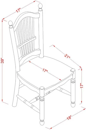 Miniatura 5 de East West Furniture SHDO3-WHI-W Juego de mesa de cocina de 3 piezas para espacios pequeños contiene una mesa de comedor redonda con pedestal y 2