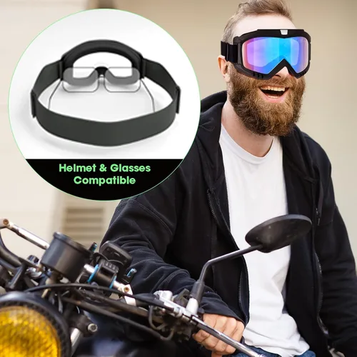 Miniatura 3 de Gafas de motocross para motocicleta, paquete de 2 unidades, ATV, esquí, resistentes al viento, para adultos, hombres, mujeres, jóvenes