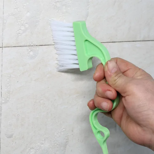 Miniatura 8 de Slick- Cepillo de limpieza de riel de ventana, paquete de 2, mango ergonómico naranja/verde, raspador integrado, multiusos, herramientas de limpieza