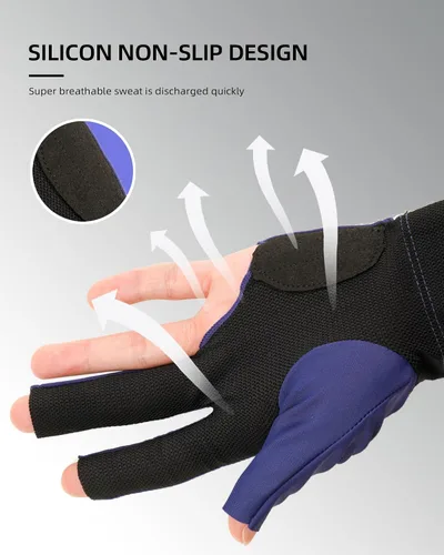 Miniatura 43 de KONLLEN Billiards Gloves for Left Hand/Right Hand L/XL Pool Gloves Professional Non-Slip Adjustable Breathable Snooker Gloves Popular Sizes for Men