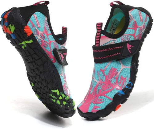 FIVESTORECITY Zapatos acuáticos ligeros para niños y niñas, calcetines acuáticos descalzos, de secado rápido, para senderismo, caminar, sandalias