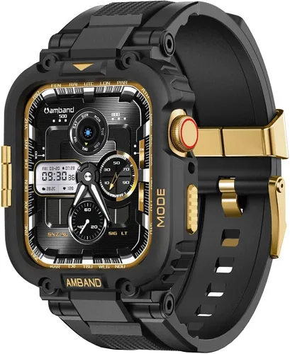 Miniatura 18 de amBand Bands - Funda protectora de pantalla compatible con Apple Watch Ultra 3/2/1 de 1.732 pulgadas, correa resistente M1 Sport Series y película