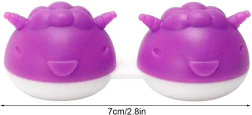 Miniatura 2 de Cyrank Estuche para lentes de contacto, lentes de contacto de color, lindo paquete de 12 fundas para lentes de contacto, colorido a granel, kit