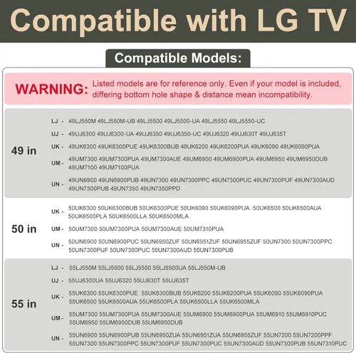 Miniatura 3 de Soporte para las patas del televisor LG, solo patas de soporte para TV para LG 55UK6500 55UJ6540 55UM7300 55UN6900 55LJ5500UA 49UJ6300 49UK6300