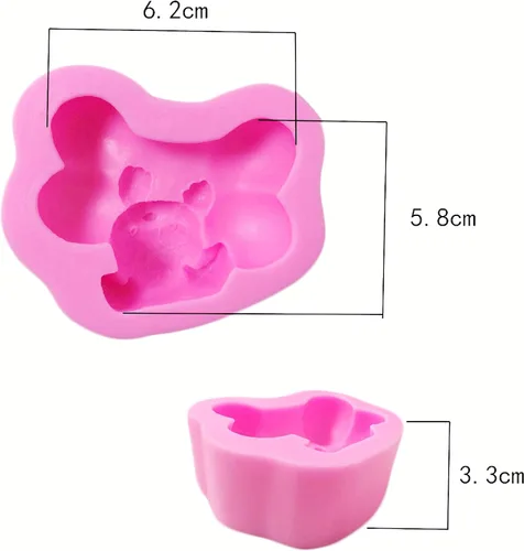 Miniatura 2 de 2 moldes de jabón 3D para perros cachorros, glaseado de chocolate de grado alimenticio, decoración de galletas, moldes de arcilla polimérica