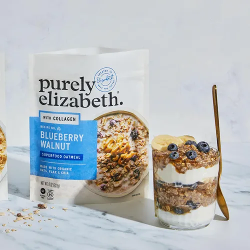 Miniatura 5 de Purely Elizabeth, Bolsa de avena de superalimentos con sabor a arándano y nuez, 8 onzas (bolsa de 8 onzas), colágeno, sin gluten, avena orgánica