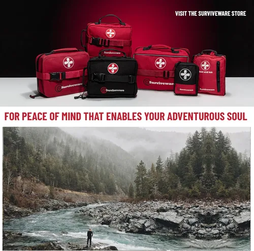 Miniatura 9 de Surviveware Kit completo de primeros auxilios de supervivencia premium de 98 piezas - Kit de emergencia médica para equipamiento de camping
