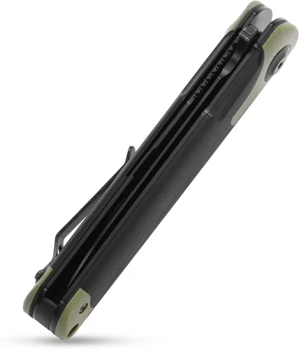 Miniatura 6 de Sitivien ST158 - Cuchillo de bolsillo plegable, chapado en titanio, hoja de acero DC53 lavado a la piedra negra con mango G10, cuchillo