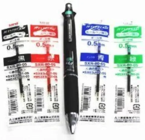 Uni -ball Jetstream 4 y 1 4 colores 0.020 in bolígrafo multi bolígrafo (msxe510005.24) + lápiz de 0.020 in (cuerpo negro) y 4 colores bolígrafos de