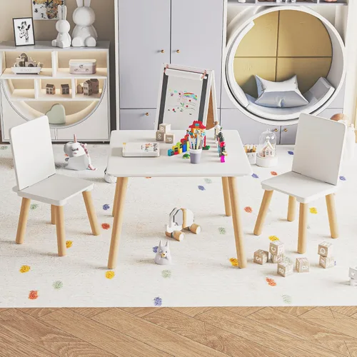 Miniatura 3 de Juego de mesa y 2 sillas para niños, 3 piezas juego de mesa y silla para niños, juegos de mesa y sillas para niños, mesa de juego para niños