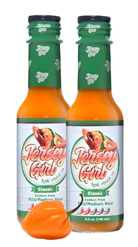 Miniatura 11 de Jersey Girl - Salsa picante de 5 onzas (paquete variado 3, picante, miel, masala india) Set de salsa picante baja en sodio