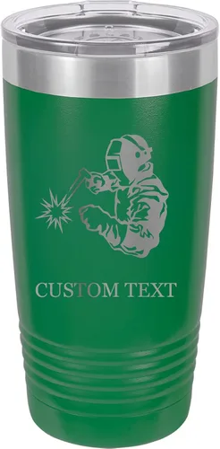 Miniatura 14 de Vaso de acero inoxidable con aislamiento al vacío de 20 onzas personalizado de doble pared grabado con láser taza negra para café, soldador