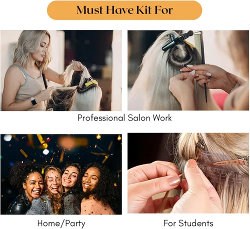Miniatura 8 de Comfortable Handles Pro - Kit de herramientas de extensión de cabello, 3 agujeros, micro y nano, alicates para prensar y quitar el cabello, alicates