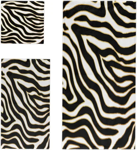 Juego de toallas de baño de 3 piezas, toallas de baño con estampado de cebra de animal negro bohemio, toallas suaves y absorbentes para baño,
