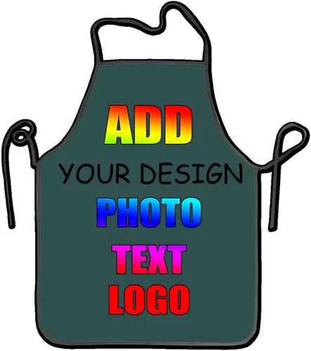 Miniatura 2 de NALAHOME Delantales personalizados para hombres y mujeres delantales personalizados con logotipo de texto fotográfico Negro