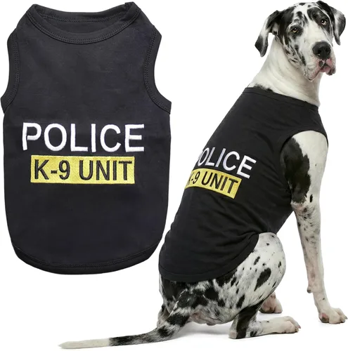 Miniatura 8 de Camiseta para Perro Parisian Pet - Camiseta Bordada FBI - 100% Algodón, Ropa Transpirable para Perros - Chaleco para Mascotas Sin Mangas - Camisas
