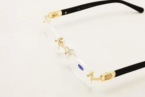 Miniatura 3 de Lector de gafas de lectura de moda de diseñador rectangular sin montura para hombre