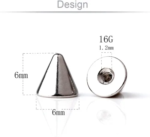 Miniatura 3 de Ruifan Piezas de repuesto para joyería de cono de 16 G 14 G, paquete de 10