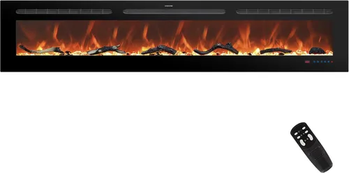 Miniatura 9 de Insertos de chimenea eléctrica de 42 pulgadas, calentador de chimenea lineal ultrafino con termostato, brillo y velocidad ajustables, temporizador