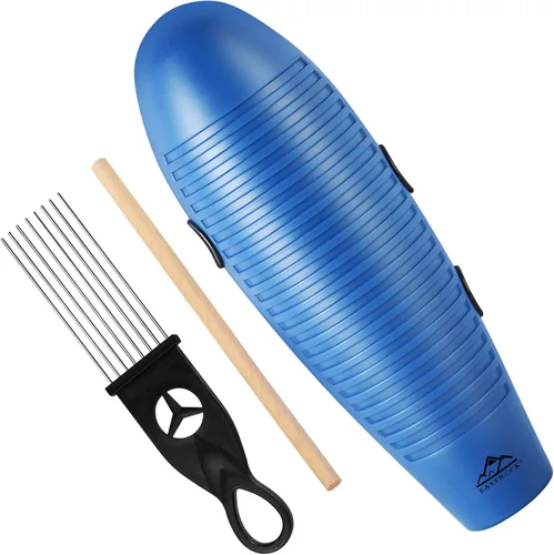 Miniatura 10 de EASTROCK Instrumento Guiro de 3.9 x 13 pulgadas, instrumento de percusión latina en forma de pez con 2 raspadores, instrumento de guiro amarillo