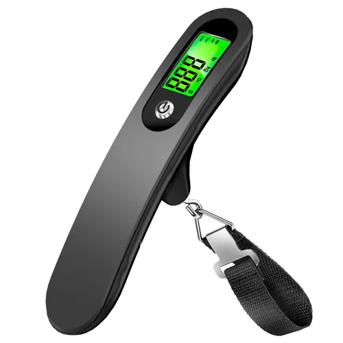 Miniatura 4 de Raabiko Báscula digital de equipaje, báscula digital portátil para equipaje con capacidad de 110 libras, batería incluida, color negro