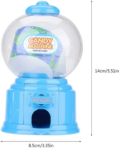 Miniatura 2 de Fdit Máquina portátil de caramelo para niños Mini dispensador de bolas de goma de plástico Regalo de jardín de infantes (azul)